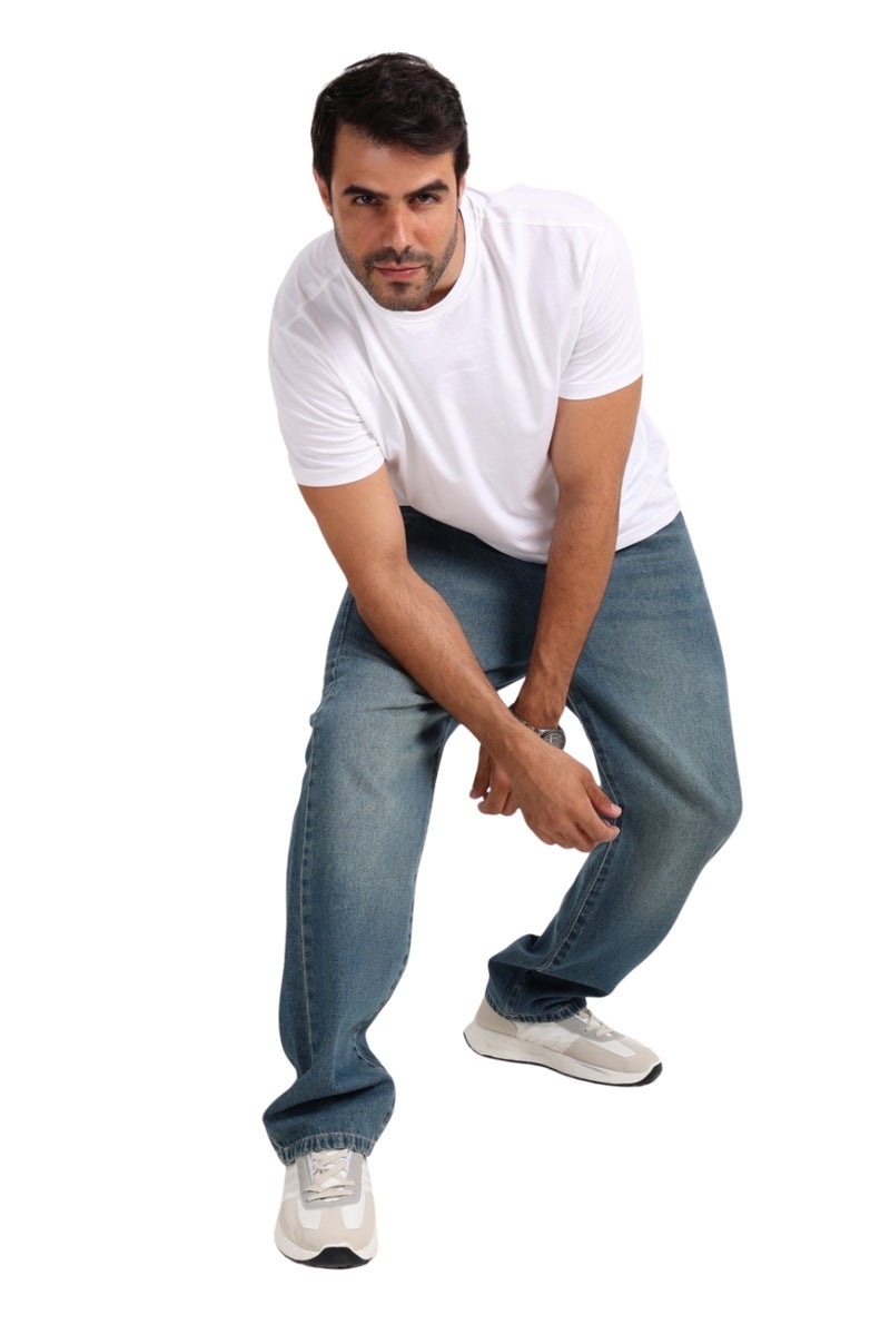 وايت رابيت جينز رجالي واسع الساق – أزرق داكن - Image 5